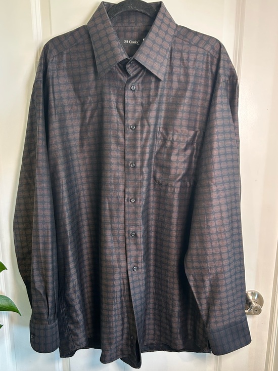 St. Croix Other - St Croix Brown & Black Patterned Long-Sleeve Men’s Shirt XXL